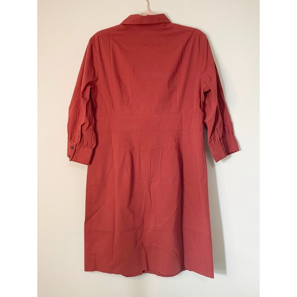 Banana Republic Shirt Dress Button Ruffle Front 3/4 Sleeve Size 12 Vintage Y2K - Picture 7 of 11